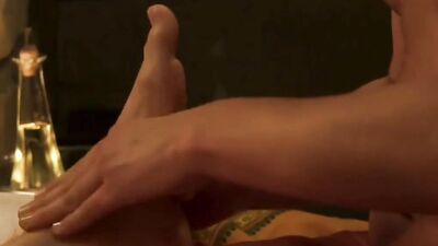 Lucky amateur twink is enjoying in a hot oily massage