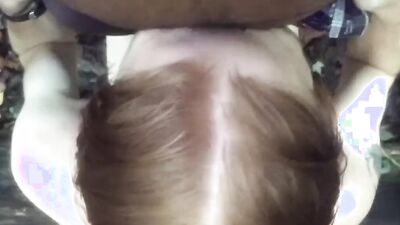 Cum thirsty amateur teen is sucking BBC in this POV