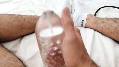 Amateur straight dude is pumping his hard prick in this POV