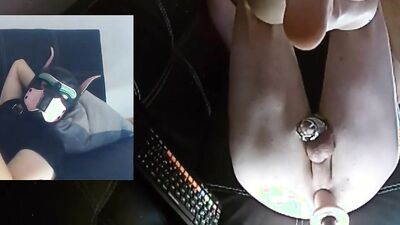 Lad drills his tight ass with a toy in this homemade POV
