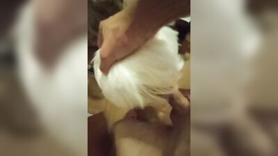 Blond femboy is sucking roommate's cock in this POV video
