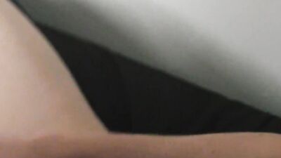Horny college dude is stroking his hard pecker on the couch