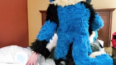 Two naughty masked blokes are having sex inside the bedroom