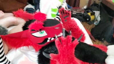 Two naughty masked blokes are having sex inside the bedroom