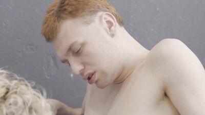 Blond chap bends on the couch and gets fucked by his buddy