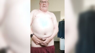 Perverted stepdad is playing with a pecker in front of the camera