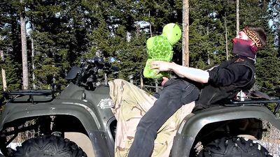 Lad enjoys in some gay action on top of ATV four wheeler