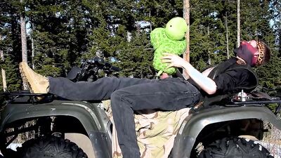 Lad enjoys in some gay action on top of ATV four wheeler