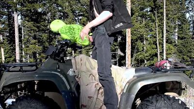 Lad enjoys in some gay action on top of ATV four wheeler