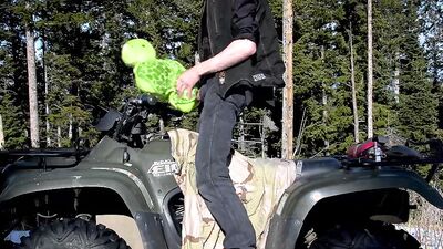 Lad enjoys in some gay action on top of ATV four wheeler