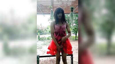 Amateur Asian femboy is posing in front of the camera