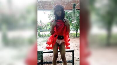 Amateur Asian femboy is posing in front of the camera