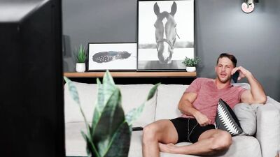 Cute lad gets his ass nailed on the couch with roommate's prick