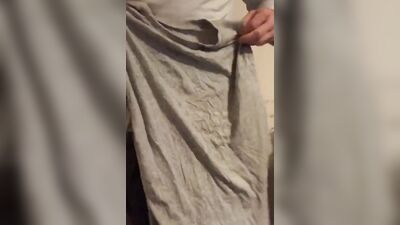 Amateur gay fella is flashing his prick in front of the camera
