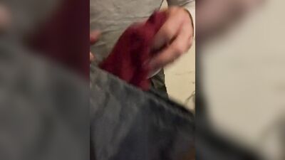 Amateur gay fella is flashing his prick in front of the camera