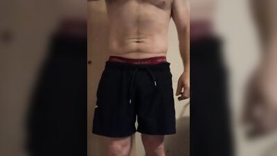 Amateur gay fella is flashing his prick in front of the camera