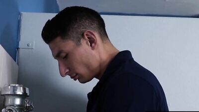 Jimmy Fit and his colleague are fucking inside the bathroom