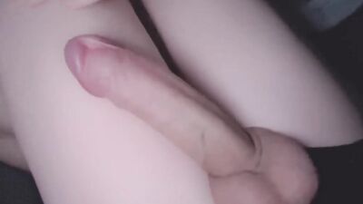 Amateur teen is sucking his own cock in this close-up video