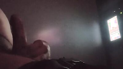 Lad plays with his hard pecker in front of the camera