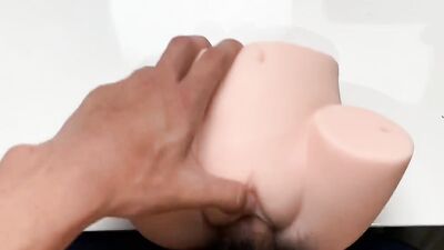 Amateur Asian bloke is shoving a cock deep down his gummy doll