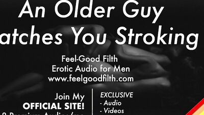 Naughty gentleman is filming himself while stroking his hard cock