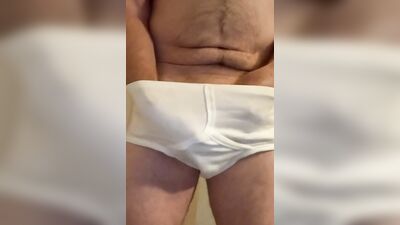 Perverted stepdad is flashing his prick in front of the camera