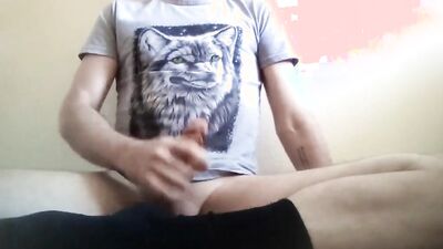 Amateur gay bloke is masturbating in front of the camera