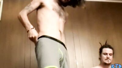 Devin Reynolds gets his cock sucked hard by a naughty roommate