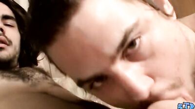 Devin Reynolds gets his cock sucked hard by a naughty roommate