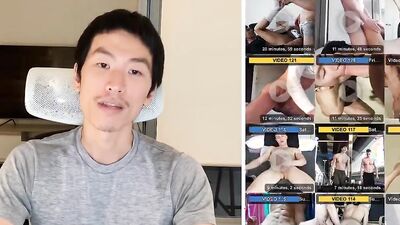 Good looking Asian bloke is having fun while recording himself