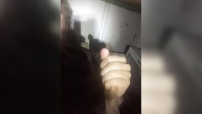 Amateur gay bloke is filming himself while stroking a cock