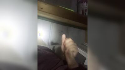 Amateur gay bloke is filming himself while stroking a cock