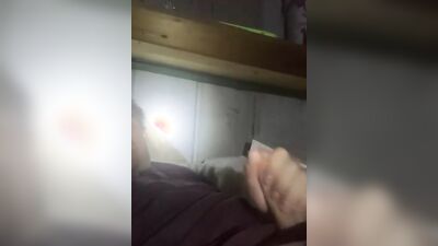 Amateur gay bloke is filming himself while stroking a cock