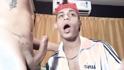Cock hungry teen gives stepbrother a bj in this homemade video