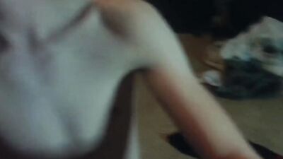Skinny amateur lad is jerking his prick inside the bedroom