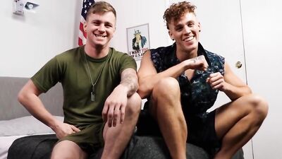 Chris White and his army bud are fucking in the bedroom