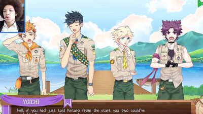 Two anime scout chaps are bonking hard out in the open