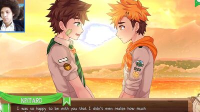 Two anime scout chaps are bonking hard out in the open