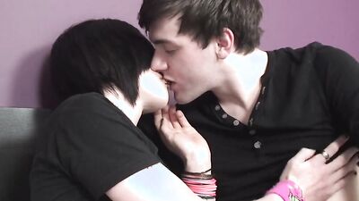 Two horny emo chaps are bonking hard inside the college dormitory