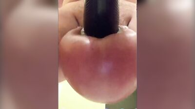 Perverted stepdad is playing with his huge genitals in this homemade video