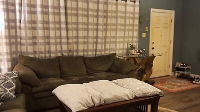 Horny mustache bloke is rubbing his gard cock on a pillow