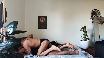 Horny tattooed chap is nailing his mate's ass with a prick