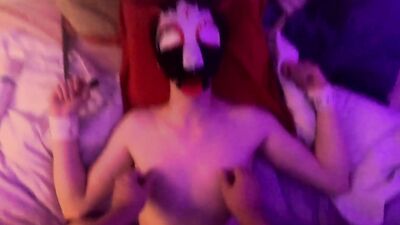 Masked bloke gets his dick stroked and nipples teased by boyfriend