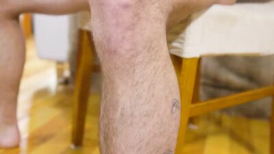 Cute tattooed bloke is masturbating in front of the cam