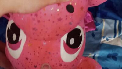Perverted amateur chap is rubbing his willy on a pinky toy