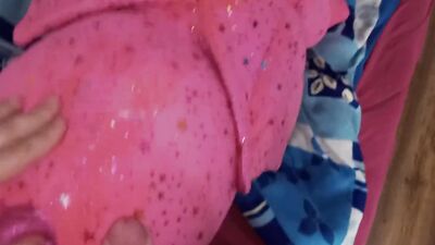 Perverted amateur chap is rubbing his willy on a pinky toy