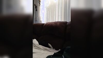 Amateur bear is filming himself as stroking his hard willy