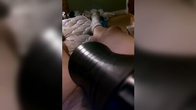 Perverted bloke is filming himself while stroking his big dick