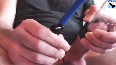 Amateur bloke is pumping his hard prick in front of the cam