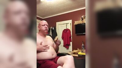 Perverted gay bloke is having fun in front of the cam